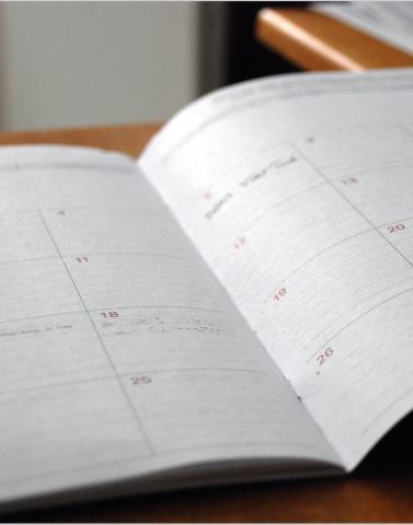 Photographie d'un agenda